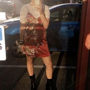 Red Floral Mini Dress